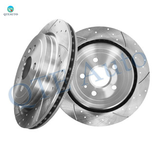 Rear Drilled Slotted Brake Disc Rotors For 2008-2014 Cadillac CTS