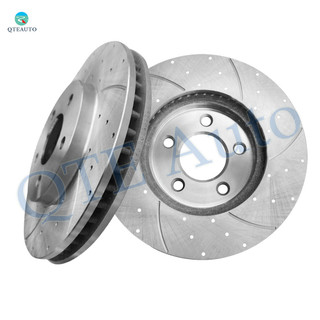 Front Drilled Slotted Brake Disc Rotors For 2005-2010 Ford Mustang Base