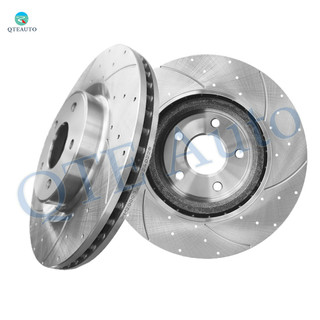 Front 320mm Drilled Slotted Brake Disc Rotors For 2017-2022 Infiniti Q60