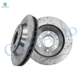 Front Drilled Slotted Brake Disc Rotors For 2002-2004 Oldsmobile Bravada Base