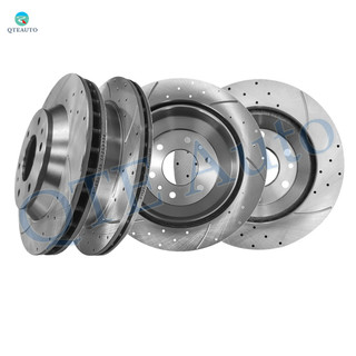 Set of 4 Front 305mm-Rear 325mm Drilled Slotted Brake Disc Rotors For 2005 Saab 9-7X Linear