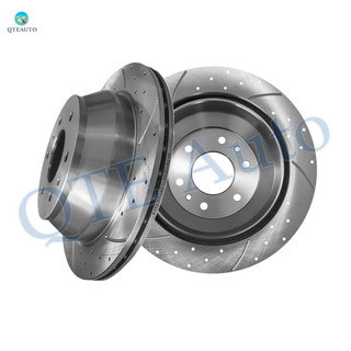 Rear 325mm Drilled Slotted Brake Disc Rotors For 2002-2006 Chevrolet Trailblazer EXT