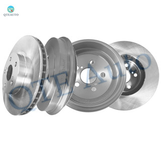Set 4 Front 275mm Brake Disc Rotors-Rear 200mm Brake Drums For 2003-2008 Toyota Corolla