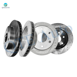 Set of 4 Front 305 mm -Rear 330 mm Drilled Slotted Brake Disc Rotors For 2003-2008 GMC Savana 1500 with 330 mm Diameter Rotor