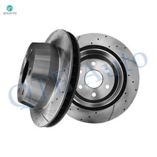 Rear 330mm Drilled Slotted Brake Disc Rotors For 2000-2006 Chevrolet Tahoe