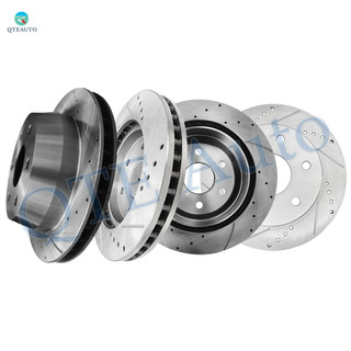 Set of 4 Front 331mm-Rear 330mm Drilled Slotted Brake Disc Rotors For 2000-2006 GMC Yukon 6 Stud Wheel