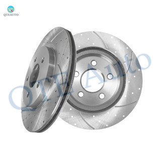 Rear Drilled Slotted Brake Disc Rotors For 2005-2014 Ford Mustang