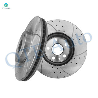 Front 300mm Drilled Slotted Brake Disc Rotors For 2013-2020 Ford Fusion