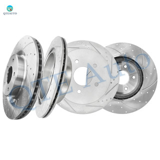 Set of 4 Front 320mm-Rear 308mm Drilled Slotted Brake Disc Rotors For 2016 2017 Infiniti QX50