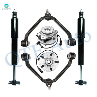 Set of 6 Front Upper Wheel Hub Bearing Assembly-Control Arm Ball Joint-Shock Absorber For 1997-2001 Mercury Mountaineer