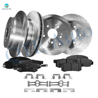 Set of 12 Front 296mm-Rear 305mm Brake Disc Rotors-Ceramic Brake Pad Kit For 2007-2009 Acura RDX Base