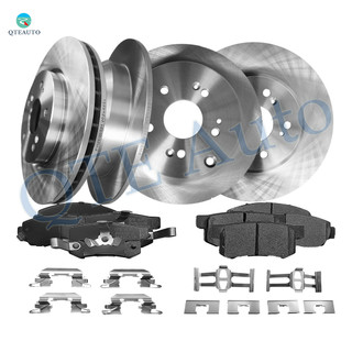 Set of 12 Front 296mm-Rear 305mm Brake Disc Rotors-Ceramic Brake Pad Kit For 2007-2011 Honda CR-V