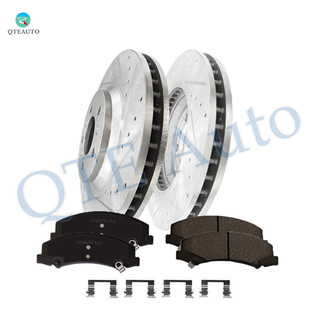 Set of 6 Front Drilled Slotted Brake Disc Rotors 303mm-Ceramic Brake Pad Kit For 2006-2011 Buick Lucerne