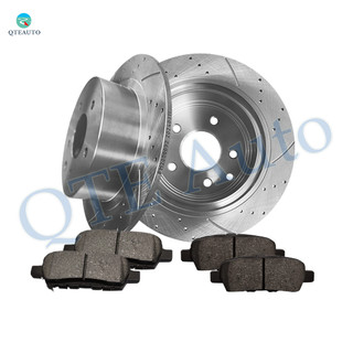 Set of 6 Rear Drilled Slotted Brake Disc Rotors 291.45mm-Ceramic Brake Pad Kit For 2007-2012 Nissan Sentra