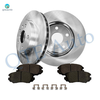 Set of 6 Front Brake Disc Rotors 296mm-Ceramic Brake Pad Kit For 2010 2011 Saab 9-5