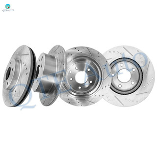 Set of 4 Front 296mm-Rear 291.5mm Drilled Slotted Brake Disc Rotors For 2007-2012 2017-2019 Nissan Sentra