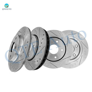 Set of 4 Front 302mm-Rear 305mm Drilled Slotted Brake Disc Rotors For 2008-2016 Dodge Grand Caravan