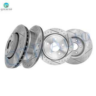 Set of 4 Front 328mm-Rear 320mm Drilled Slotted Brake Disc Rotors For 2006-2010 Jeep Commander