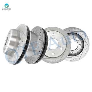 Set of 4 Front 325mm-Rear 330.2mm Drilled Slotted Brake Disc Rotors For 2001 Chevrolet Silverado 1500