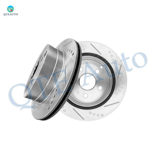 Rear Drilled Slotted Brake Disc Rotors 303mm For 2010-2017 Chevrolet Equinox