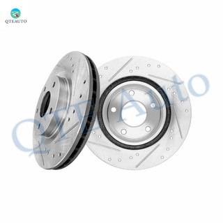 Front Drilled Slotted Brake Disc Rotors 294mm For 2008-2014 Dodge Avenger