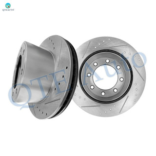 Rear Drilled Slotted Brake Disc Rotors 340mm For 2005-2012 Ford F-350 Super Duty