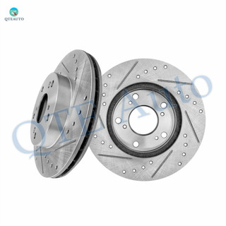 Front Drilled Slotted Brake Disc Rotors 262mm For 2004-2011 Honda Civic