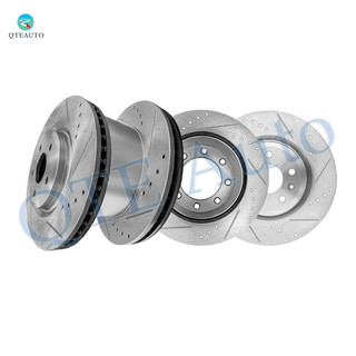 Set of 4 Front 325mm-Rear 340mm Drilled Slotted Brake Disc Rotors For 2008 2011 2012 Ford F-350 Super Duty