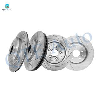 Set of 4 Front 325mm-Rear 330mm Drilled Slotted Brake Disc Rotors For 2009-2019 Ford Flex