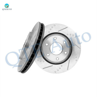 Front Drilled Slotted Brake Disc Rotors 320mm For 2004 2005 Infiniti QX56 Base