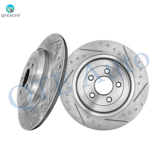 Rear Drilled Slotted Brake Disc Rotors 330mm For 2011-2019 Ford Explorer