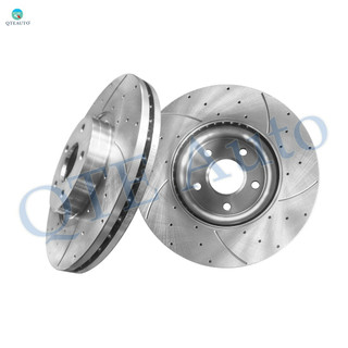 Front 300mm Drilled Slotted Brake Disc Rotors For 2013-2019 Ford Escape 5 Stud Wheel