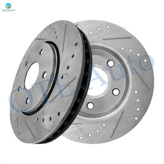 Front Drilled Slotted Brake Disc Rotors 302mm For 2008-2016 Chrysler Town & Country