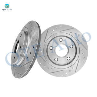 Rear Drilled Slotted Brake Disc Rotors 305mm For 2009-2013 Dodge Journey