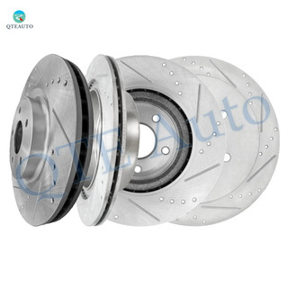 Set of 4 Front 320mm-Rear 308mm Drilled Slotted Brake Disc Rotors For 2015-2020 Nissan Pathfinder