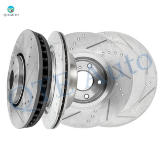 Set of 4 Front-Rear 308mm Drilled Slotted Brake Disc Rotors For 2014 Infiniti QX70