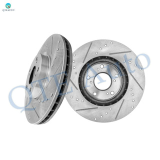 Front Drilled Slotted Brake Disc Rotors 300mm For 2006-2011 Honda Civic