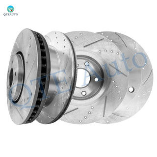 Set of 4 Front-Rear 308mm Drilled Slotted Brake Disc Rotors For 2014 Infiniti QX70 5 Stud Wheel