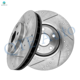 Front Drilled Slotted Brake Disc Rotors 316mm For 2008-2014 Cadillac CTS