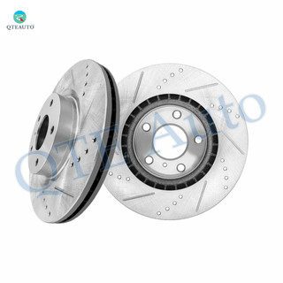 Front Drilled Slotted Brake Disc Rotors 295.5mm For 2003-2005 Nissan 350Z