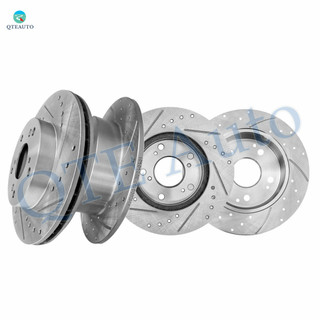 Set of 4 Front 262mm-Rear 260mm Drilled Slotted Brake Disc Rotors For 2002-2006 Acura RSX