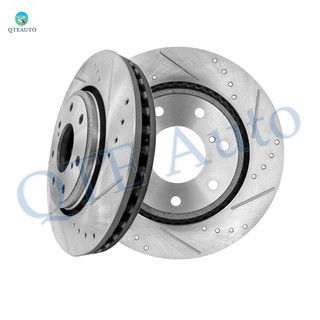 Front Drilled Slotted Brake Disc Rotors 350mm For 2010-2014 Ford F-150