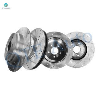 Set of 4 Front 330mm-Rear 334mm Drilled Slotted Brake Disc Rotors For 2007-2013 Acura MDX