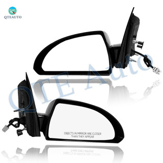 Pair of 2 Left Driver Chrome/Flat-Right Passenger Side Chrome/Convex+Warning Power Non-Folding View Mirror Chrome/Flat Black Smooth 6H3P For 2006-2013 Chevrolet Impala