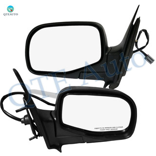 Pair of 2 Left Driver-Right Passenger Side Power Foldaway View Mirror Black Textured 3H3P For 1998-2005 Mazda B3000