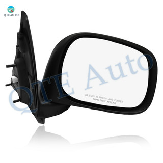 Right Passenger Side Manual Foldaway View Mirror Chrome/Convex+Warning Black Textured For 2005-2009 Dodge RAM 4000