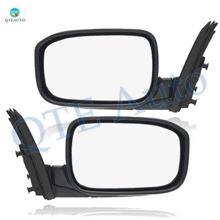 Pair of 2 Left Driver-Right Passenger Side Power Foldaway View Mirror Black Smooth For 2003-2007 Honda Accord