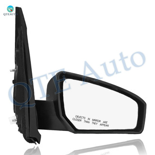 Right Passenger Side Power Non-Folding W/Cover View Mirror Chrome/Convex+Warning Black Smooth For 2007-2012 Nissan Sentra