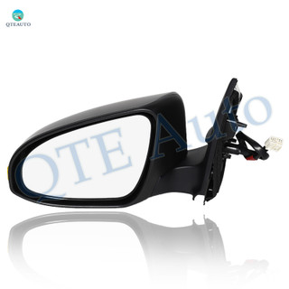 Left Driver Side Power Heated Signal Lamp Foldaway View Mirror Chrome/Flat Black Smooth with Turn Signal Light For 2014-2019 Toyota Corolla