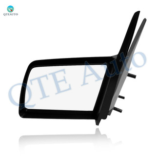 Left Driver Side Manual Non-Folding View Mirror Chrome/Flat Black Smooth For 1989 Chevrolet R2500